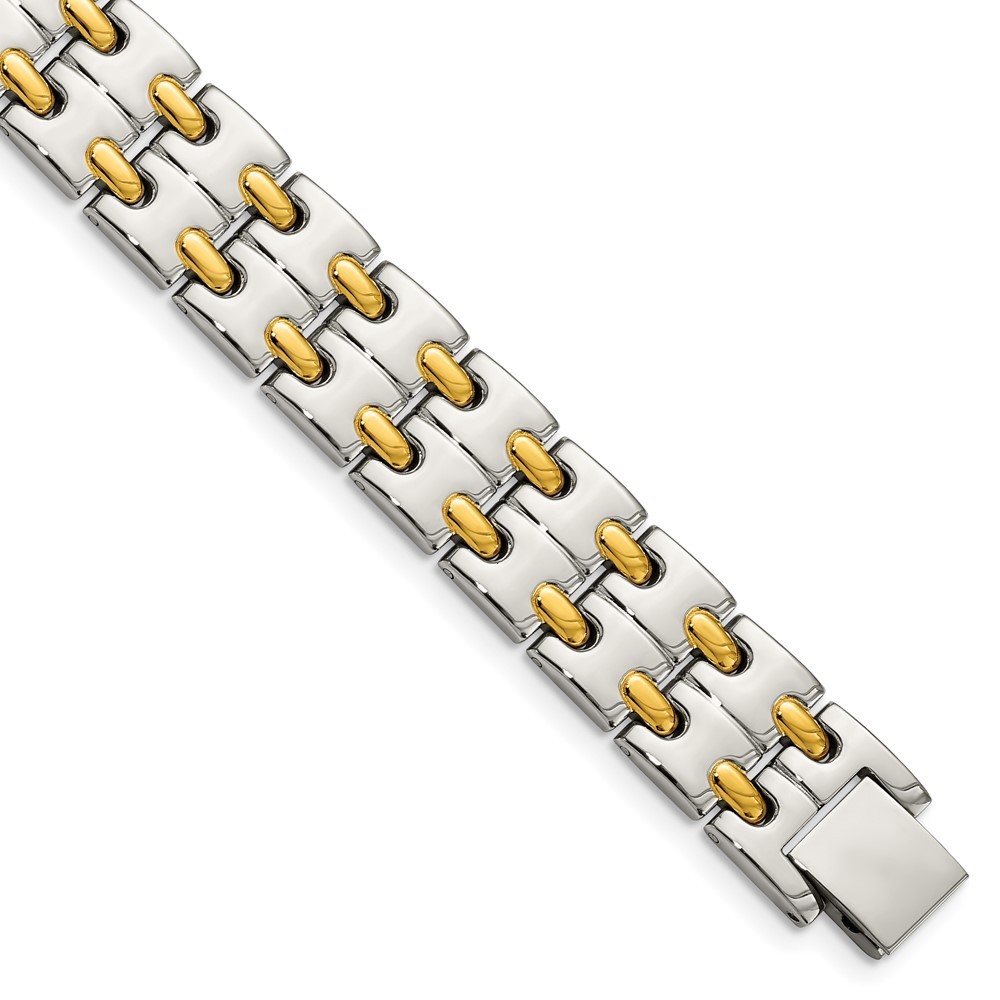 Stainless Steel Polished Yellow IP-plated 8.5in Bracelet