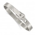 Stainless Steel Brushed and Polished Belt Hinged Bracelet