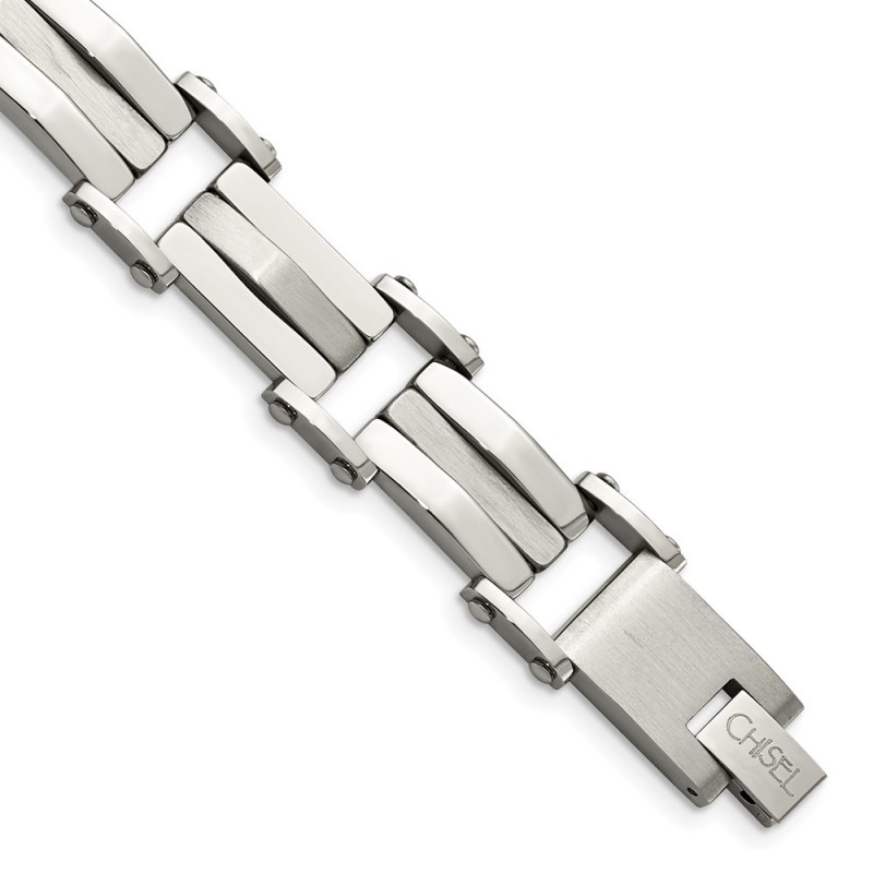 Stainless Steel Brushed and Polished 8.5in Bracelet