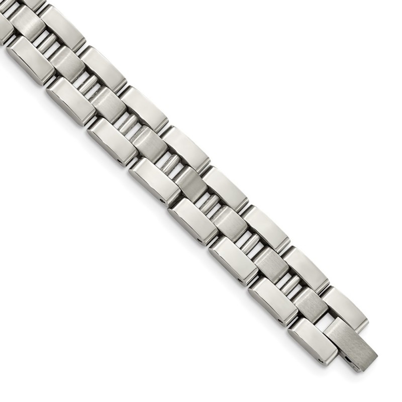 Stainless Steel Brushed and Polished 8.25in Bracelet