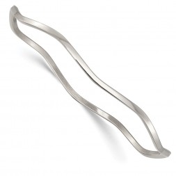 Stainless Steel Polished Scalloped Bangle