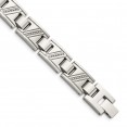 Stainless Steel Polished w/Diamonds 8.5in Bracelet