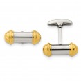 Stainless Steel Polished Yellow IP-plated Cufflinks