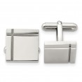 Stainless Steel Polished Square Cufflinks