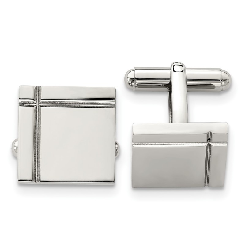 Stainless Steel Polished Square Cufflinks