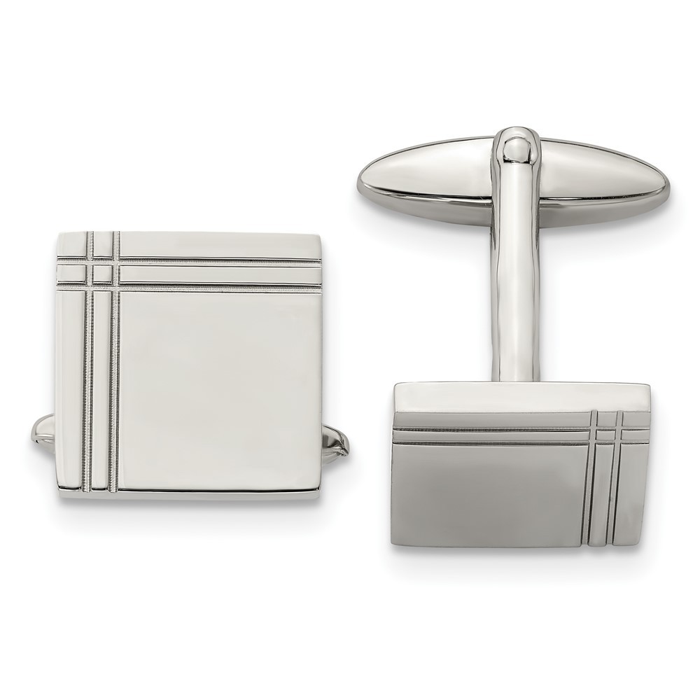 Stainless Steel Polished Square Cufflinks