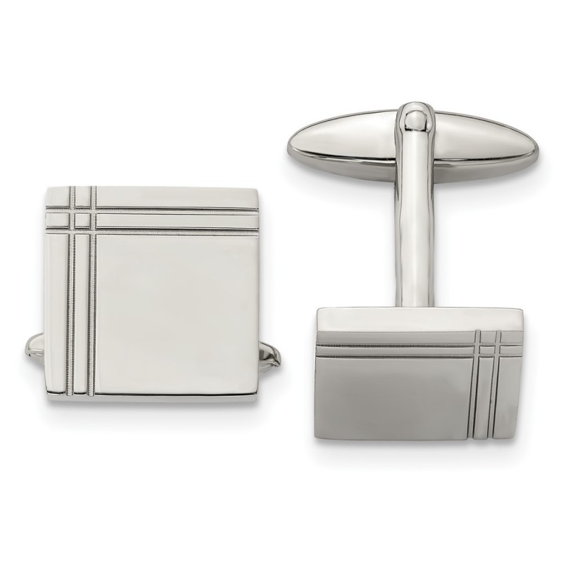 Stainless Steel Polished Square Cufflinks