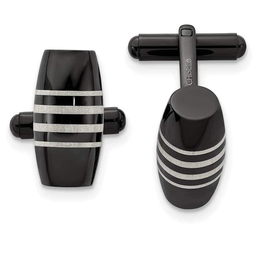 Stainless Steel Polished Black IP-plated Cufflinks