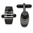 Stainless Steel Polished Black IP-plated Cufflinks