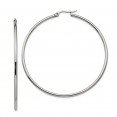 Stainless Steel Polished 60mm Diameter Hoop Earrings