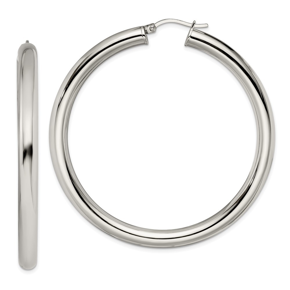 Stainless Steel Polished Hoop Earrings