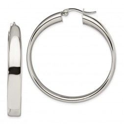 Stainless Steel Polished 6.75mm Hoop Earrings