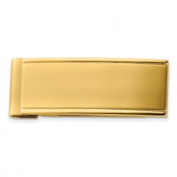 Stainless Steel Brushed and Polished Yellow IP-plated Money Clip