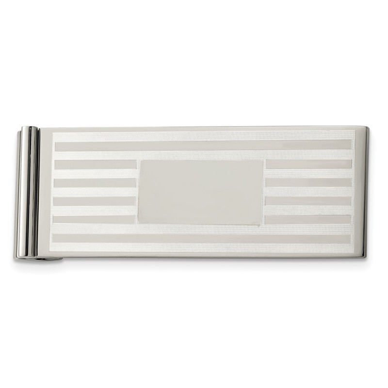 Stainless Steel Brushed and Polished Money Clip