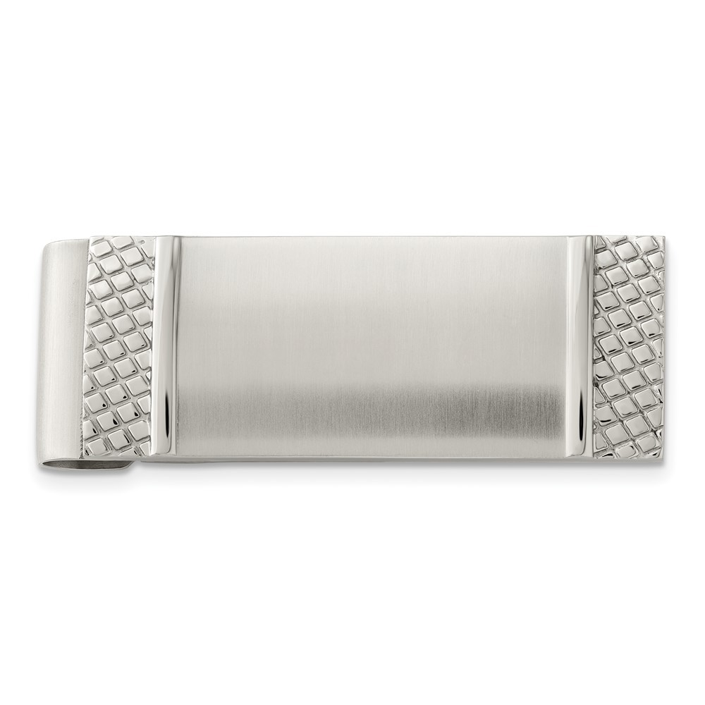 Stainless Steel Brushed and Textured Money Clip