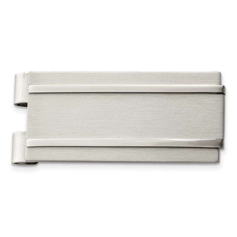 Stainless Steel Brushed and Polished Money Clip