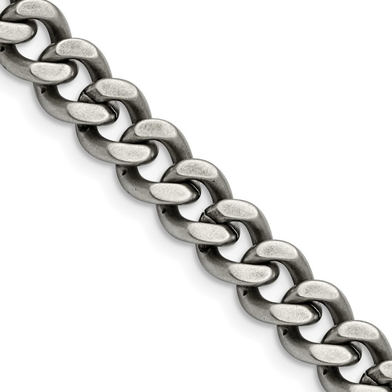 Stainless Steel Oxidized 9.25mm 24in Curb Chain