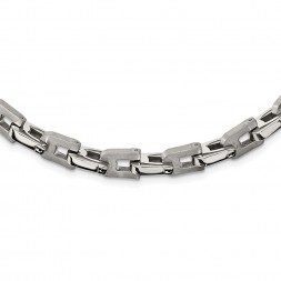 Stainless Steel Brushed and Polished 24in Necklace