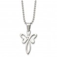 Stainless Steel Polished Cross 22in Necklace