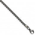 Stainless Steel Antiqued and Polished 3.9mm Rounded Box Chain