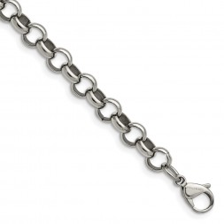 Stainless Steel Polished 8mm 7.75in Rolo Chain