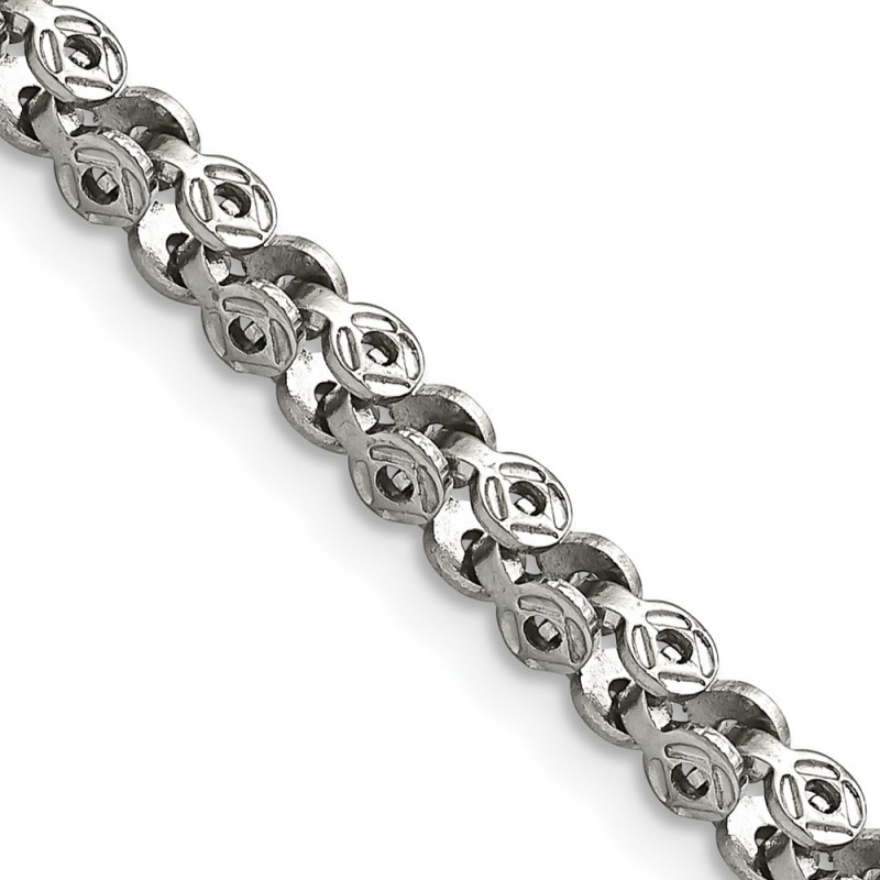 Stainless Steel Polished Fancy Circle Link 20in Chain