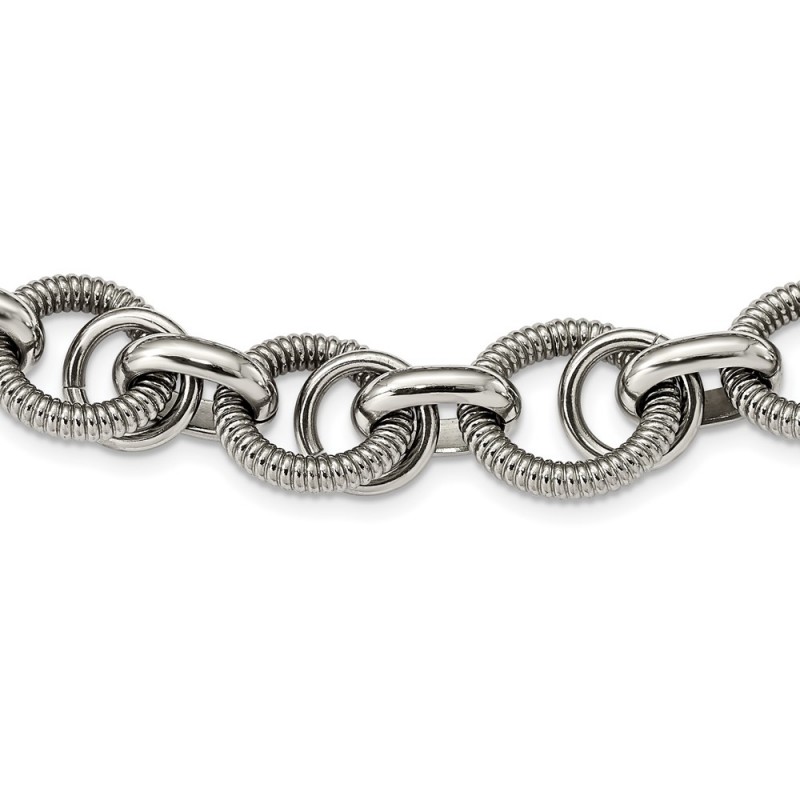 Stainless Steel Polished Fancy Link 22in Necklace