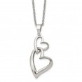 Stainless Steel Polished Hearts 22in Necklace