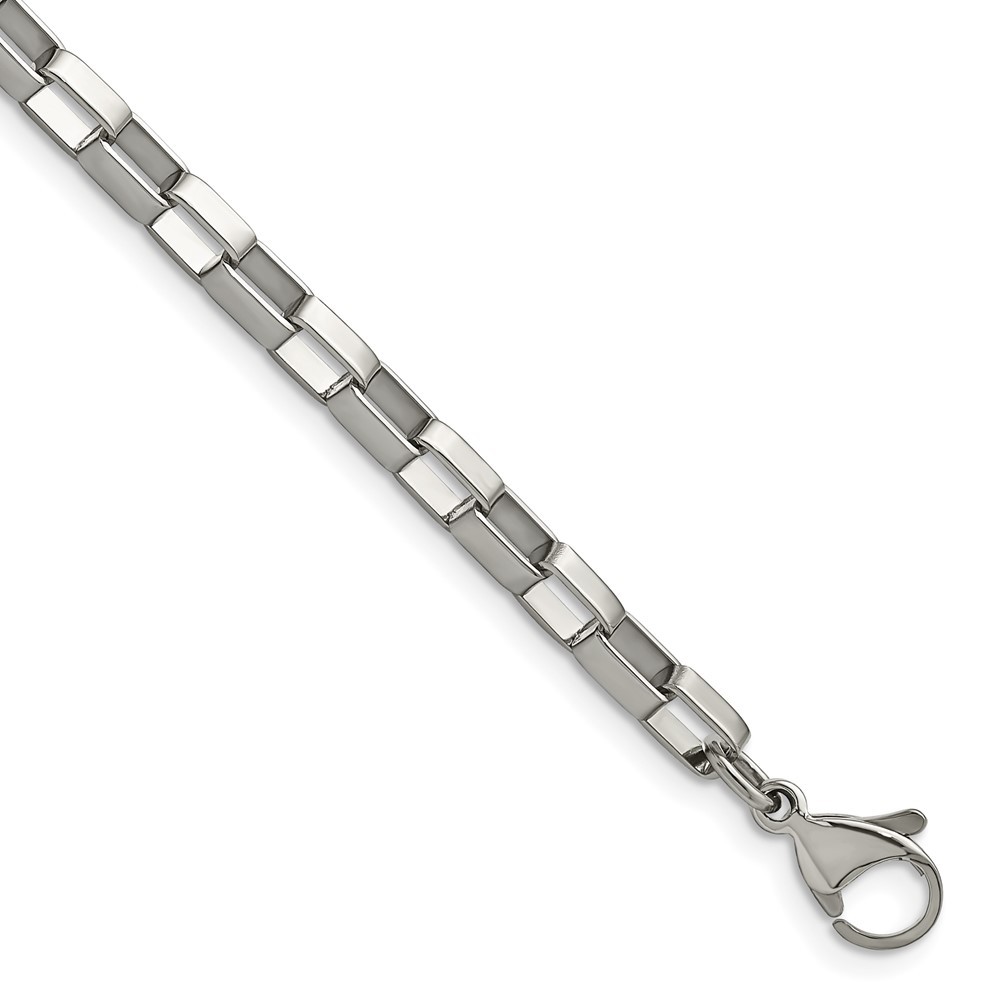 Stainless Steel Polished 4.8mm 8in Square Link Chain