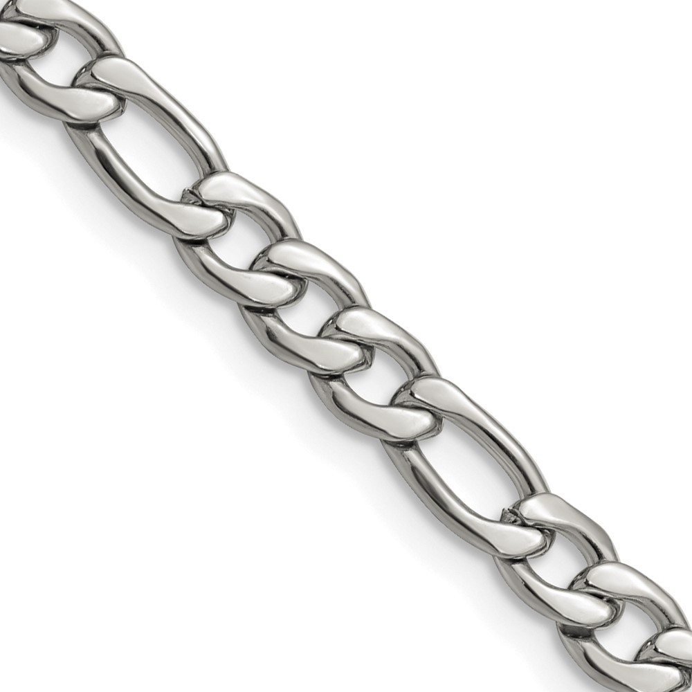 Stainless Steel Polished 6.3mm 20in Figaro Chain