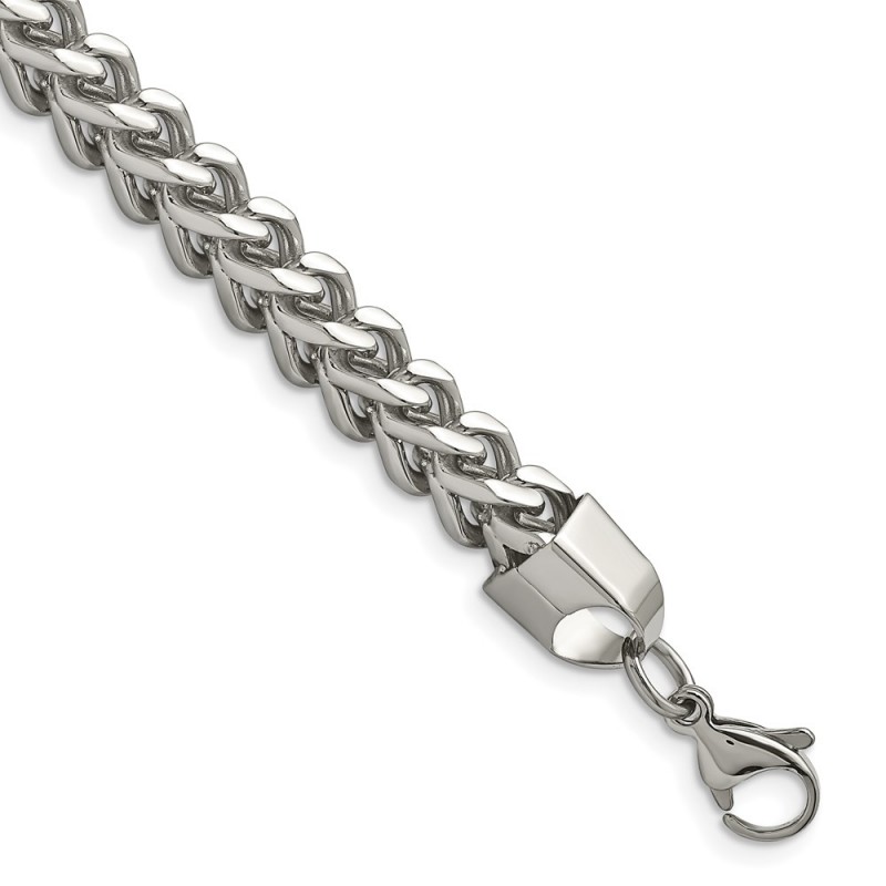 Stainless Steel Polished 6.75mm 9in Franco Chain