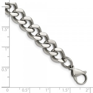 Stainless Steel Polished 11.5mm 8.5in Curb Chain