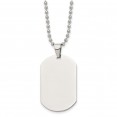 Stainless Steel Polished Dog Tag 24in Necklace