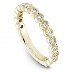 Noam Carver Yellow Gold Stackable Ring With 17 Round Diamonds