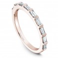 Noam Carver Rose Gold Stackable Ring With 9 Baguette Diamonds