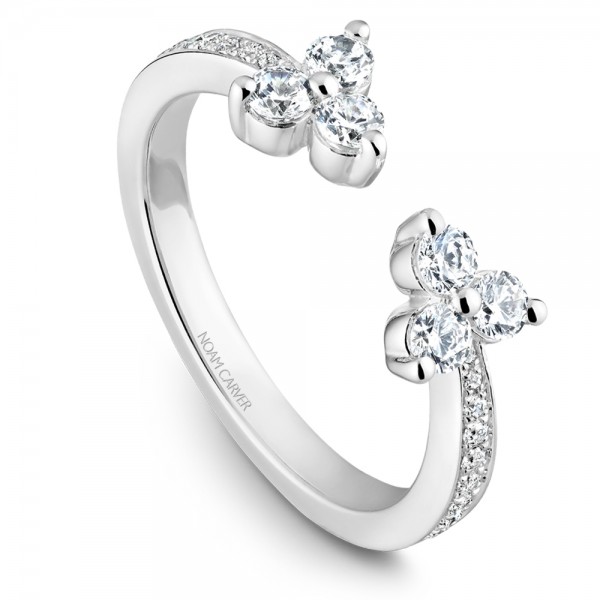Noam Carver White Gold Stackable Ring With 7 Round Diamonds