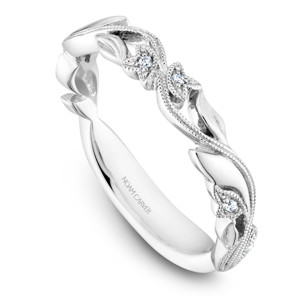 Noam Carver White Gold Stackable Ring With 6 Round Diamonds