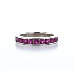 14Kt White Gold Pink Tourmaline Band (.85ctw)