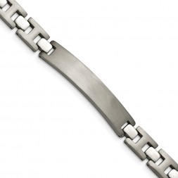 Titanium Brushed and Polished 8.5in ID Bracelet