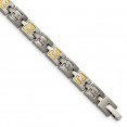 Titanium w/14k Inlay Brushed and Polished 8.5in Bracelet