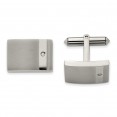 Titanium Brushed and Polished w/CZ Cufflinks