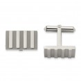 Titanium Brushed and Polished Stripes Cufflinks