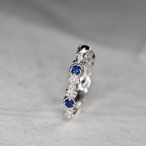 Diamond and Iolite Ring