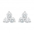 14K White 1/3 CTW Diamond Three-Stone Earrings