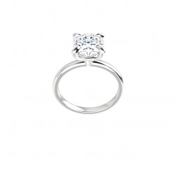 14K White 10x8 mm Oval Solitaire Engagement Ring Mounting