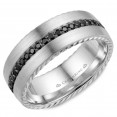 White Gold Contemporary Brushed Wedding Band