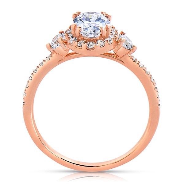Rm1345vrs-14k Rose Gold Oval Cut Halo Diamond Semi Mount Engagement Ring