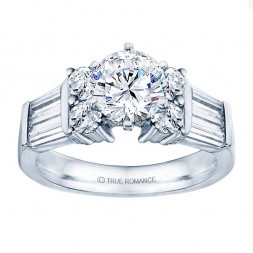 Rm509-14k White Gold Classic Semi Mount Engagement Ring