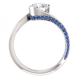 14K White 6.5 mm Round Engagement Ring